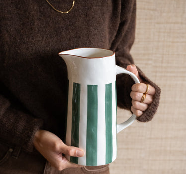 Jug Mykonos Green Stripe - Things I Like Things I Love