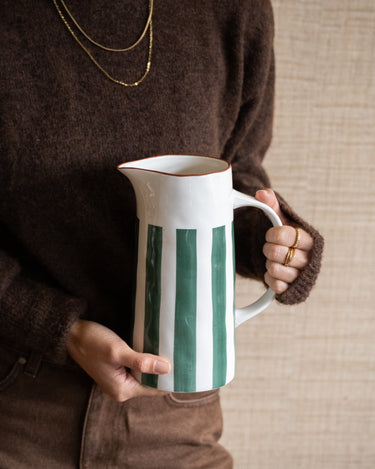 Jug Mykonos Green Stripe - Things I Like Things I Love