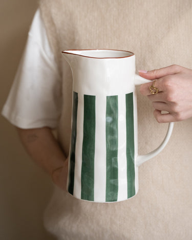 Jug Mykonos Green Stripe - Things I Like Things I Love