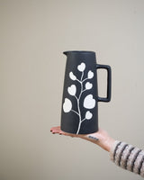 Jug/Vase Ceramic Black Heart
