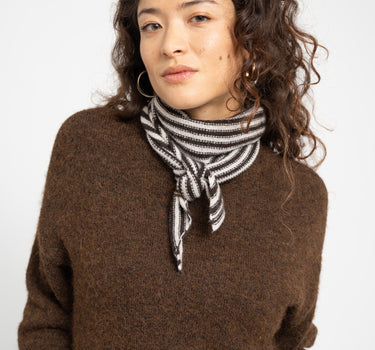 Kaia Stripe Scarf Brown - Things I Like Things I Love