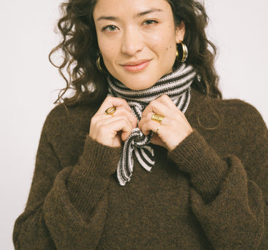 Kaia Stripe Scarf Brown - Things I Like Things I Love