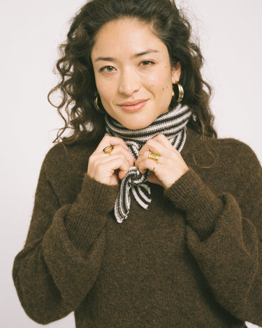 Kaia Stripe Scarf Brown - Things I Like Things I Love