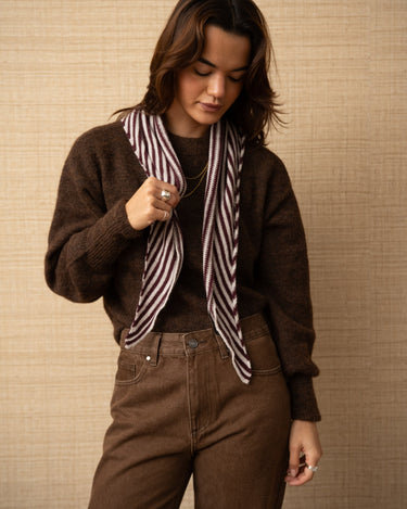 Kaia Stripe Scarf Red - Things I Like Things I Love