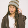 Kangol Fuzzy Stripe Beanie Brown - Things I Like Things I Love