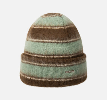 Kangol Fuzzy Stripe Beanie Brown - Things I Like Things I Love