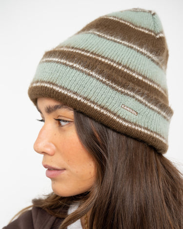 Kangol Fuzzy Stripe Beanie Brown - Things I Like Things I Love