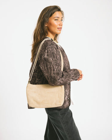 Karin Suede Bag Sand - Things I Like Things I Love