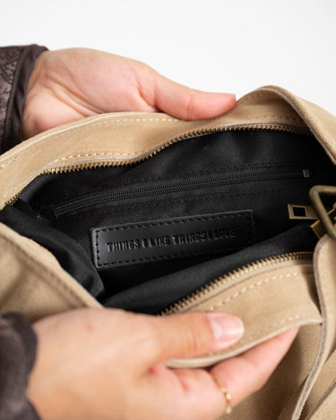 Karin Suede Bag Sand - Things I Like Things I Love