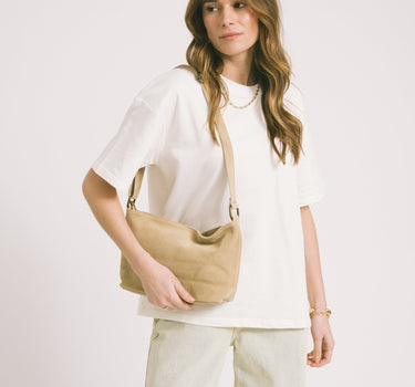 Karin Suede Bag Sand - Things I Like Things I Love