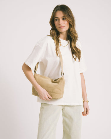 Karin Suede Bag Sand - Things I Like Things I Love