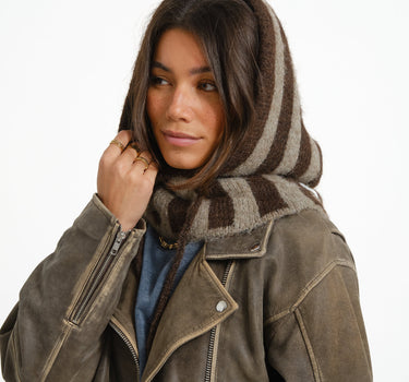 Katherine Knit Stripe Balaclava Bracken Embroidery - Things I Like Things I Love