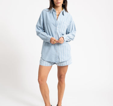 Katri Oversized Shirt Medium Blue Denim - Things I Like Things I Love
