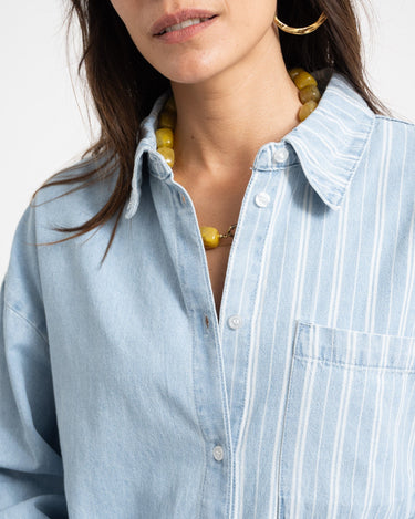 Katri Oversized Shirt Medium Blue Denim - Things I Like Things I Love