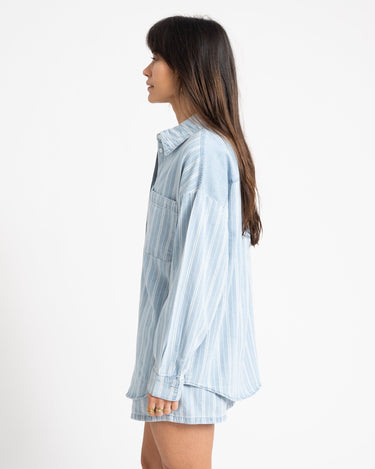 Katri Oversized Shirt Medium Blue Denim - Things I Like Things I Love