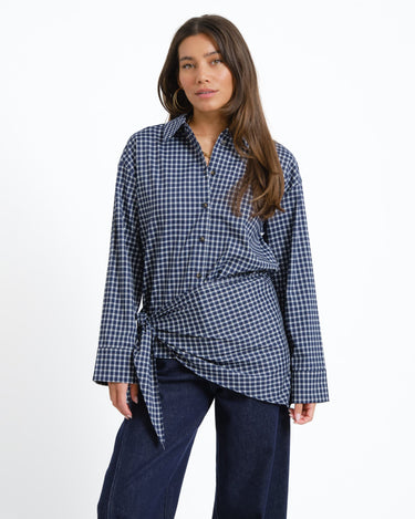 KIlah Scarfshirt Navy Blazer/Birch - Things I Like Things I Love