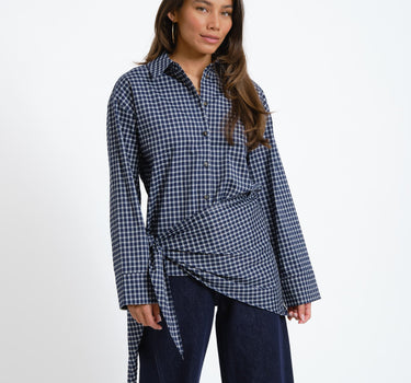 KIlah Scarfshirt Navy Blazer/Birch - Things I Like Things I Love