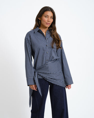 KIlah Scarfshirt Navy Blazer/Birch - Things I Like Things I Love