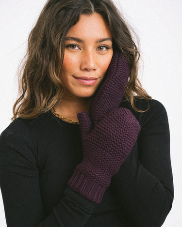 Knitted Mittens Bibi Burgundy - Things I Like Things I Love