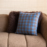 Kussen Daisy Geruit Blauw/Bruin - Things I Like Things I Love