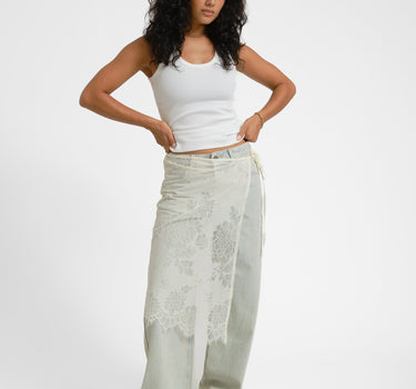 Lace Apron Skirt Offwhite - Things I Like Things I Love