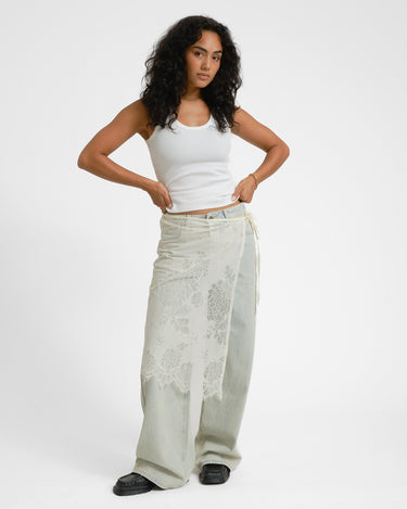 Lace Apron Skirt Offwhite - Things I Like Things I Love