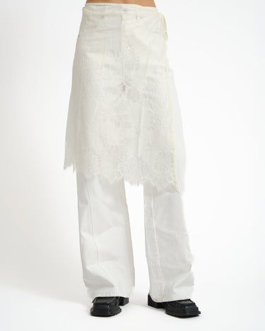 Lace Apron Skirt Offwhite - Things I Like Things I Love
