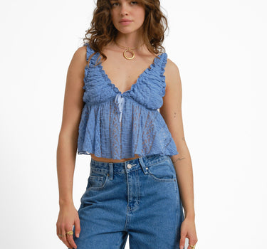 Lace Top Blue - Things I Like Things I Love