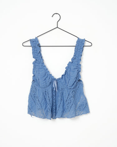 Lace Top Blue - Things I Like Things I Love