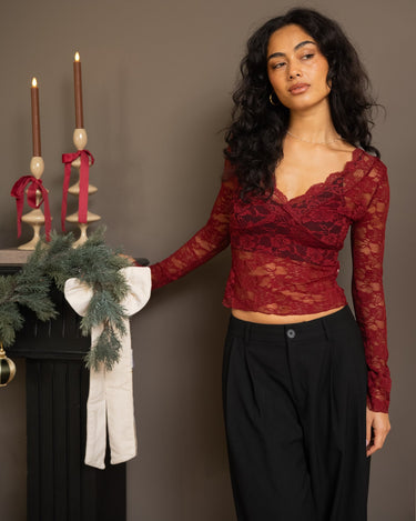 Lace Top Bordeaux - Things I Like Things I Love
