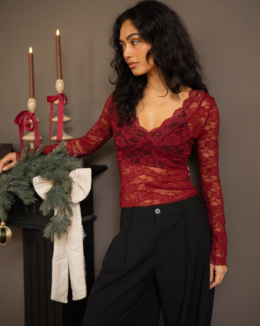 Lace Top Bordeaux - Things I Like Things I Love