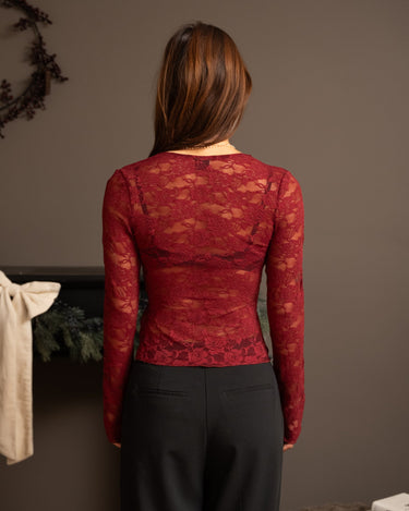 Lace Top Bordeaux - Things I Like Things I Love