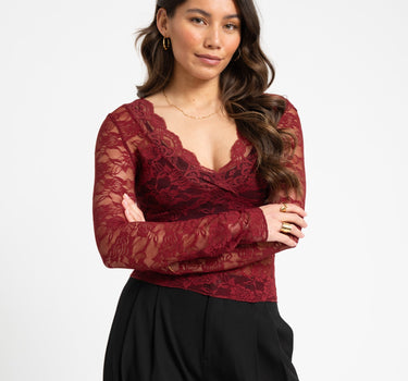 Lace Top Bordeaux - Things I Like Things I Love