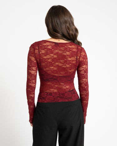 Lace Top Bordeaux - Things I Like Things I Love