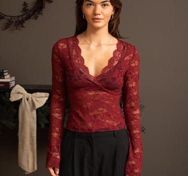 Lace Top Bordeaux - Things I Like Things I Love