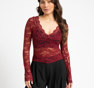Lace Top Bordeaux - Things I Like Things I Love
