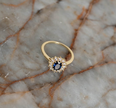Lady Diana Ring Blue Gold - Things I Like Things I Love
