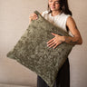 Large Cushion Lewy Velvet Olive Green - Things I Like Things I Love