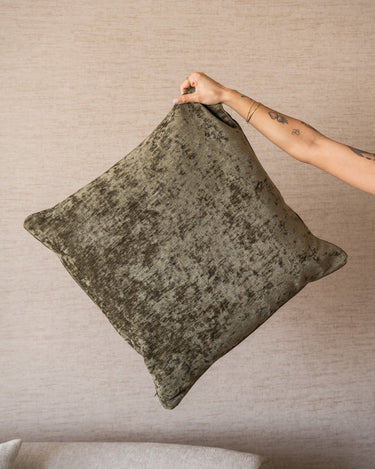 Large Cushion Lewy Velvet Olive Green - Things I Like Things I Love