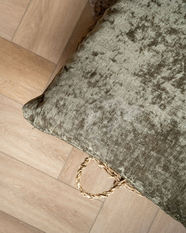 Large Cushion Lewy Velvet Olive Green - Things I Like Things I Love