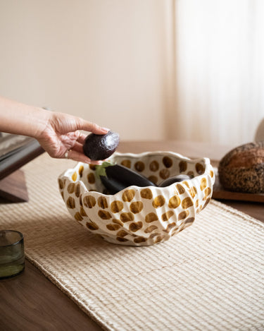 Large Deco Bowl Dotti Brown - Things I Like Things I Love
