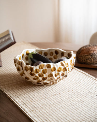 Large Deco Bowl Dotti Brown - Things I Like Things I Love
