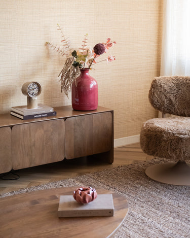 Large Deco Vase Metal Burgundy - Things I Like Things I Love