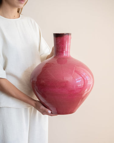 Large Deco Vase Metal Pink - Things I Like Things I Love
