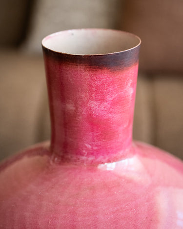 Large Deco Vase Metal Pink - Things I Like Things I Love