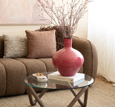 Large Deco Vase Metal Pink - Things I Like Things I Love