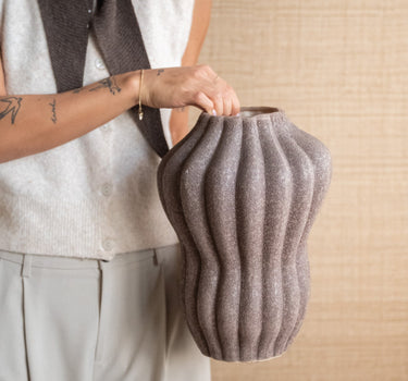 Large Deco Vase Serra Brown - Things I Like Things I Love