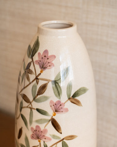 Large Hand - painted Deco Vase Sakura Flowers - Things I Like Things I Love