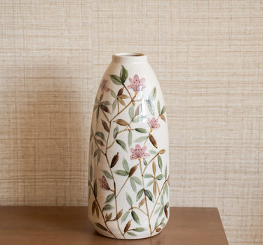 Large Hand - painted Deco Vase Sakura Flowers - Things I Like Things I Love