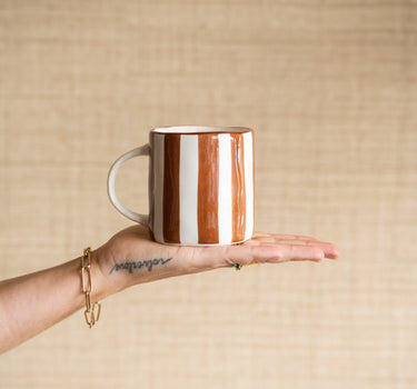 Large Mug Mykonos Rust Stripe - Things I Like Things I Love